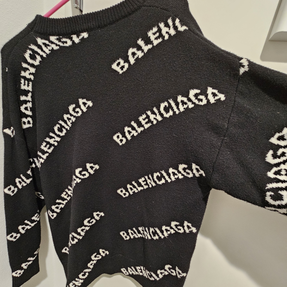 Balenciaga Black and White Logo Sweater